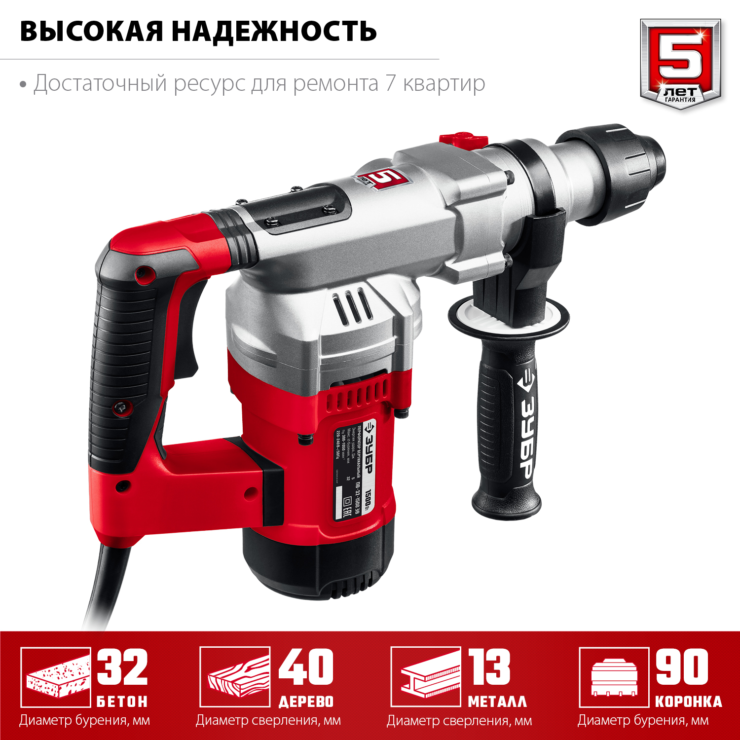 Перфоратор SDS-plus ПВ-32-1500 ЭВ